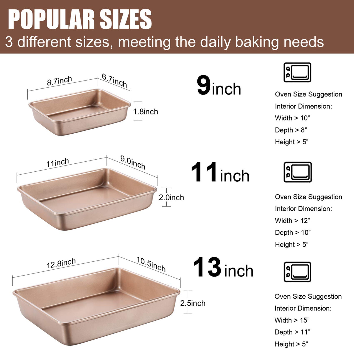 JOHO BAKING deep pan 13inch for large-batch lasagna and roasts