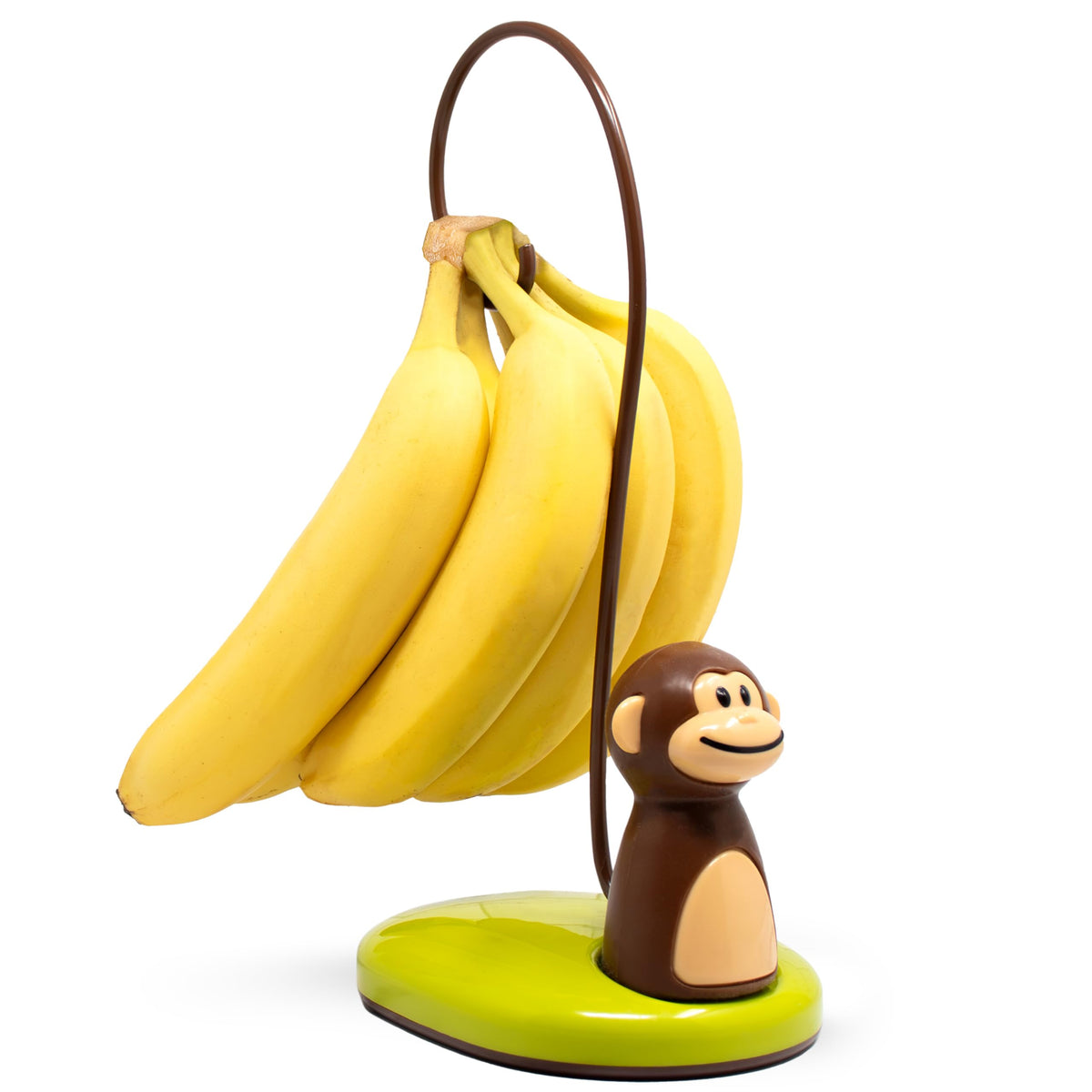 Joie Monkey Banana Tree Holder close-up highlights sturdy metal design for durable kitchen use.