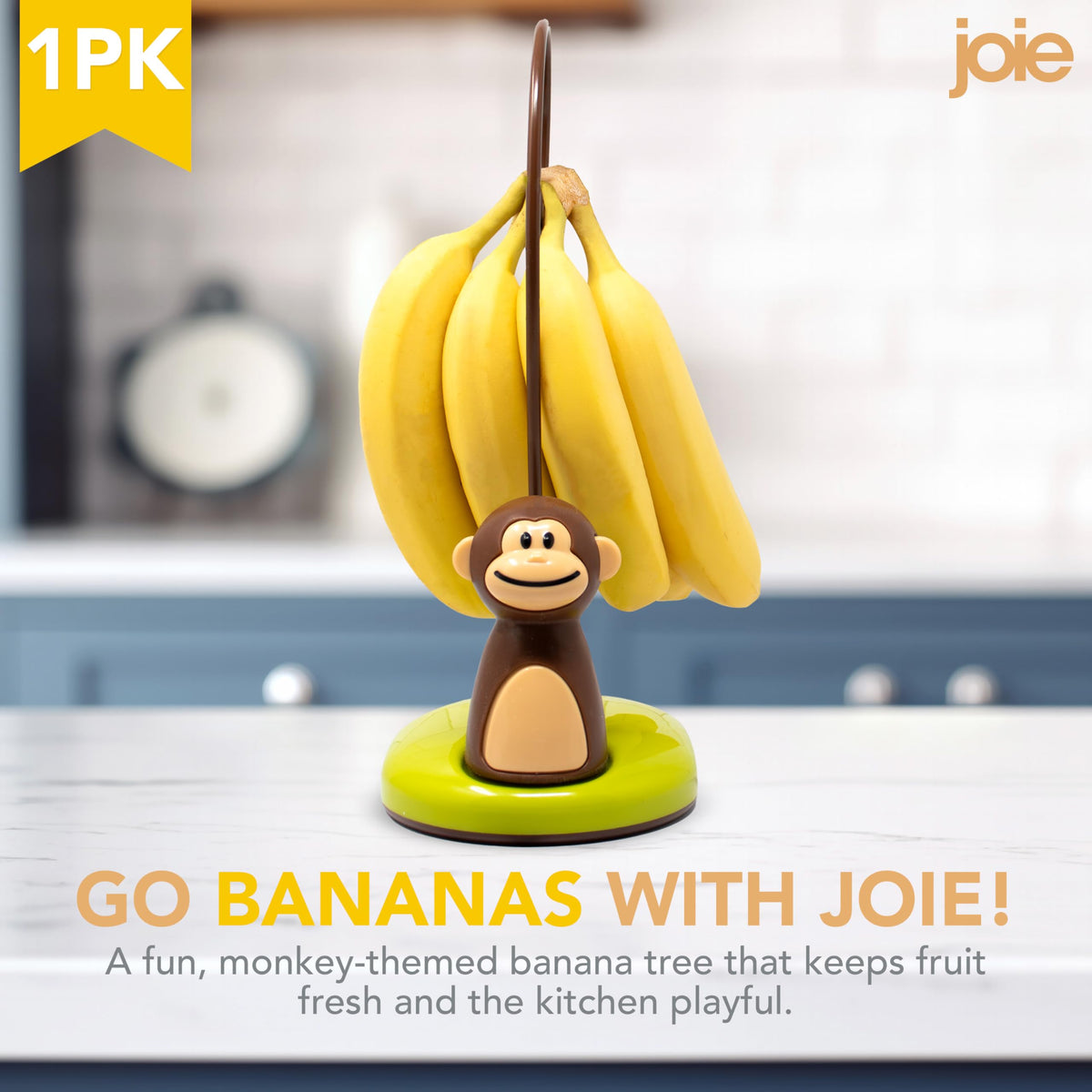 Joie Monkey Banana Tree Holder secure hook demonstrates safe banana hanging solution.