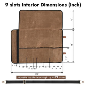 JOINDO Knife Roll top flap secures blades during storage.