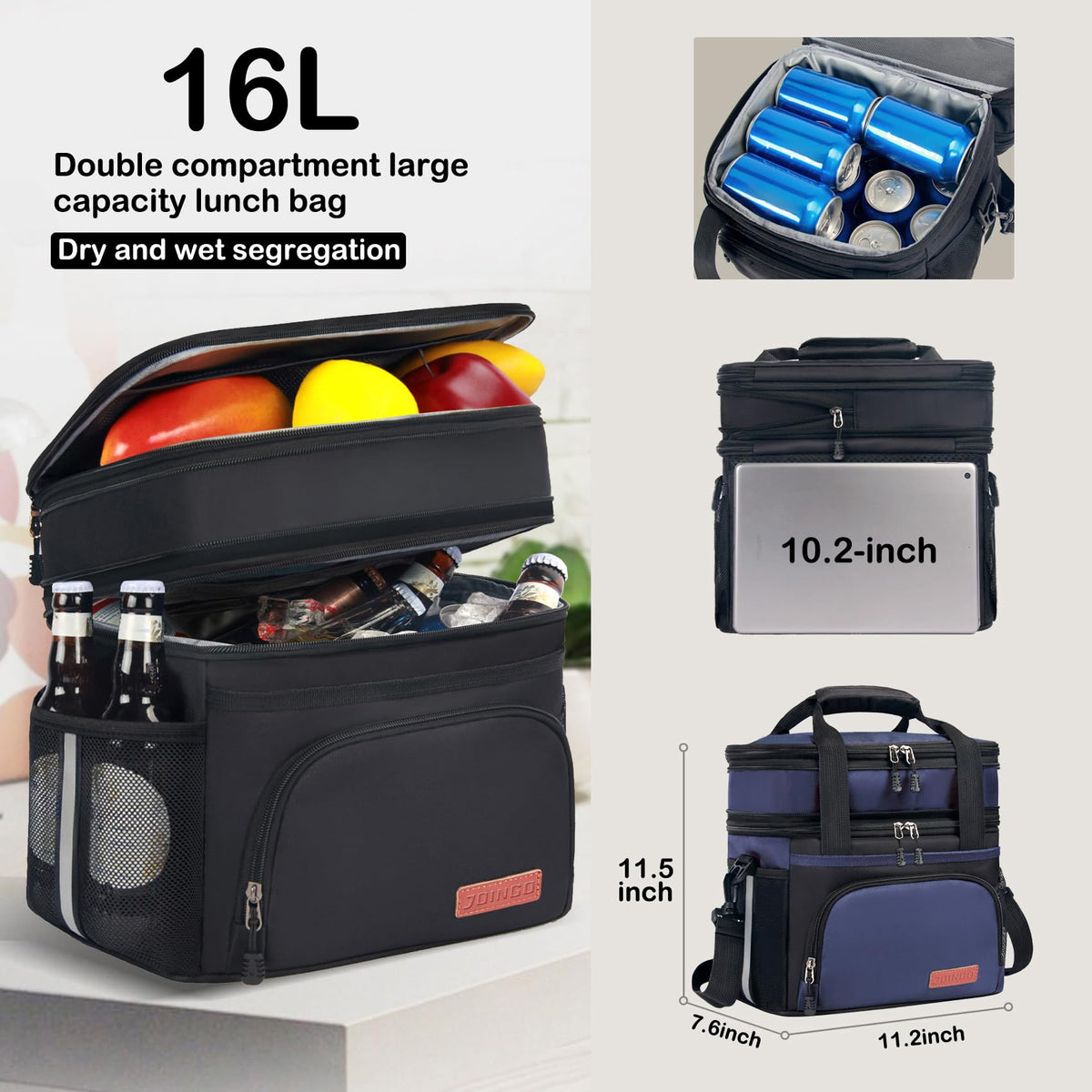 JOINGO lunch box dual-deck design preventing crushing of meals.