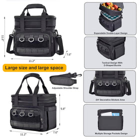 JOINGO Tactical Lunch Box expandable top layer adds 30% extra capacity for bulky items.