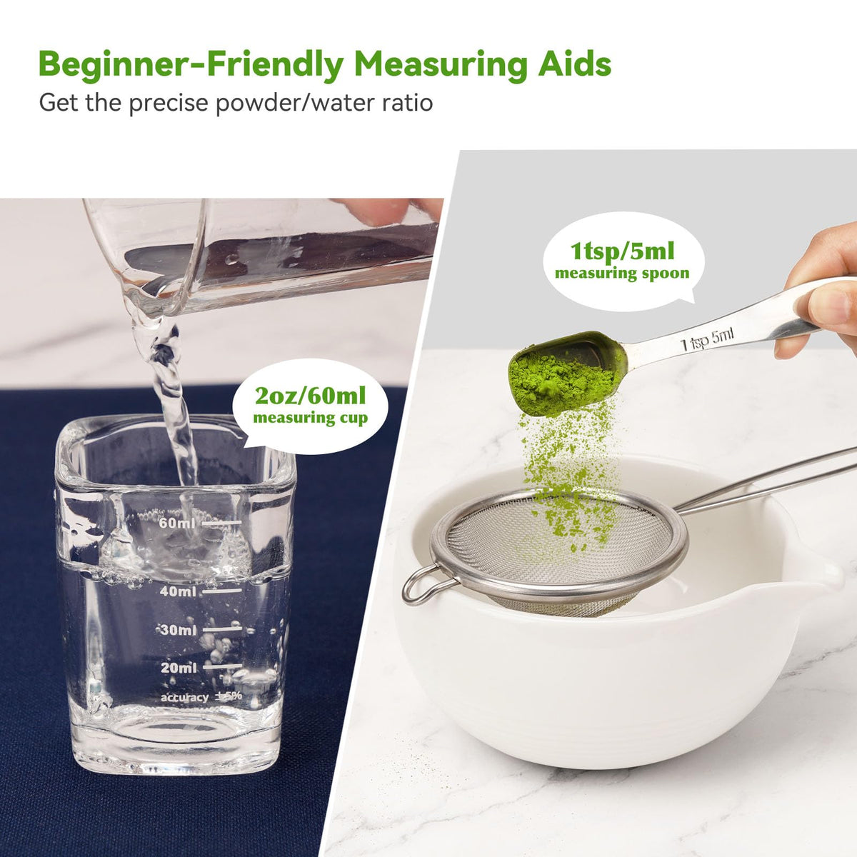 Joiish 96-bristle bamboo whisk delivering frothy matcha texture