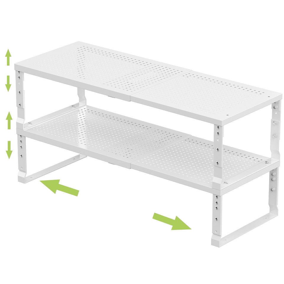 Jojocross expandable kitchen organizer on countertop; adjustable length to fit your space.