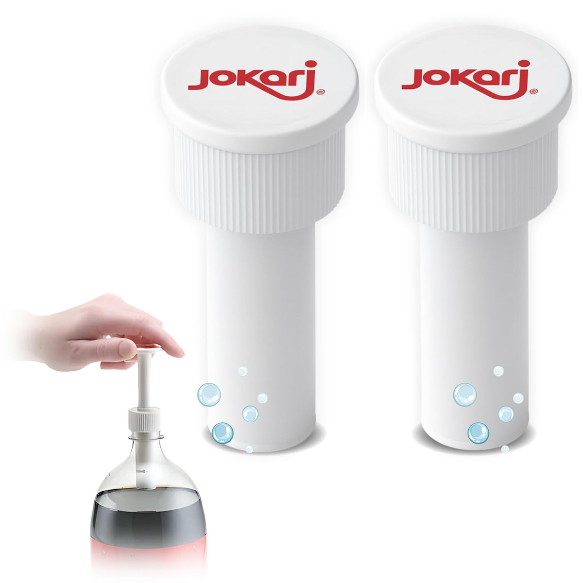 Jokari Fizz Keeper pump cap on a 1L bottle refreshing fizz.