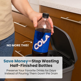 Two-pack Jokari Fizz Keeper caps on a counter.