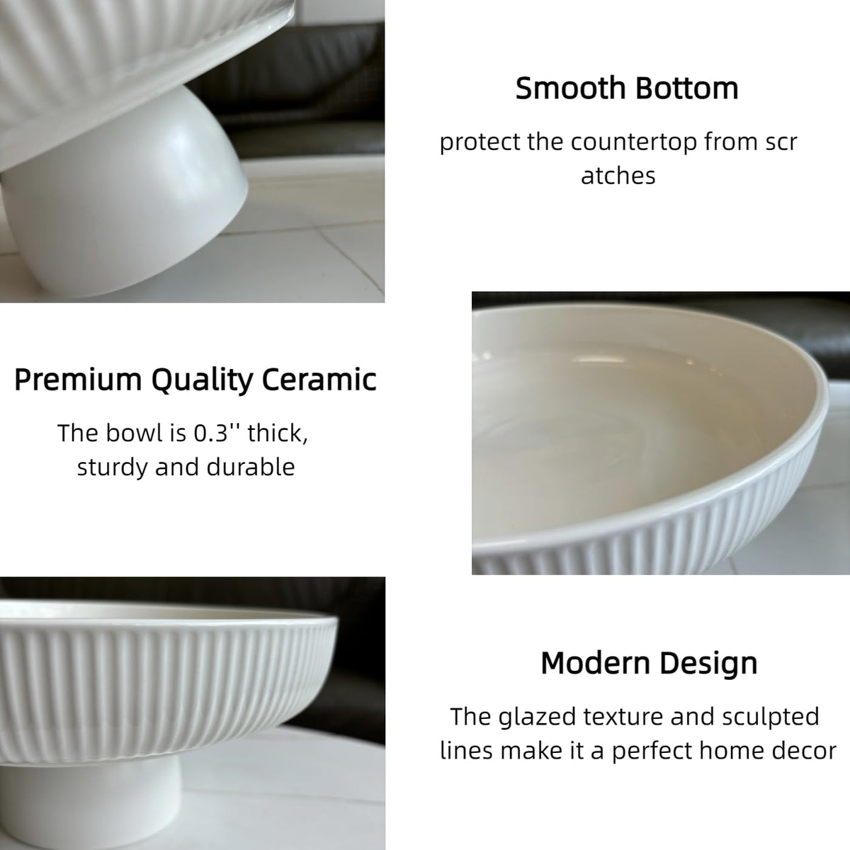 JolieJulie ceramic bowl on kitchen counter doubles as snack organizer