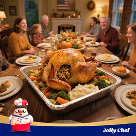 JOLLY CHEF 9x13 pan dinner-setup shows versatile option for meals and events.