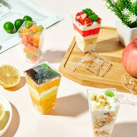 JOLLY CHEF mini dessert cups with spoons ideal for elegant tasting portions