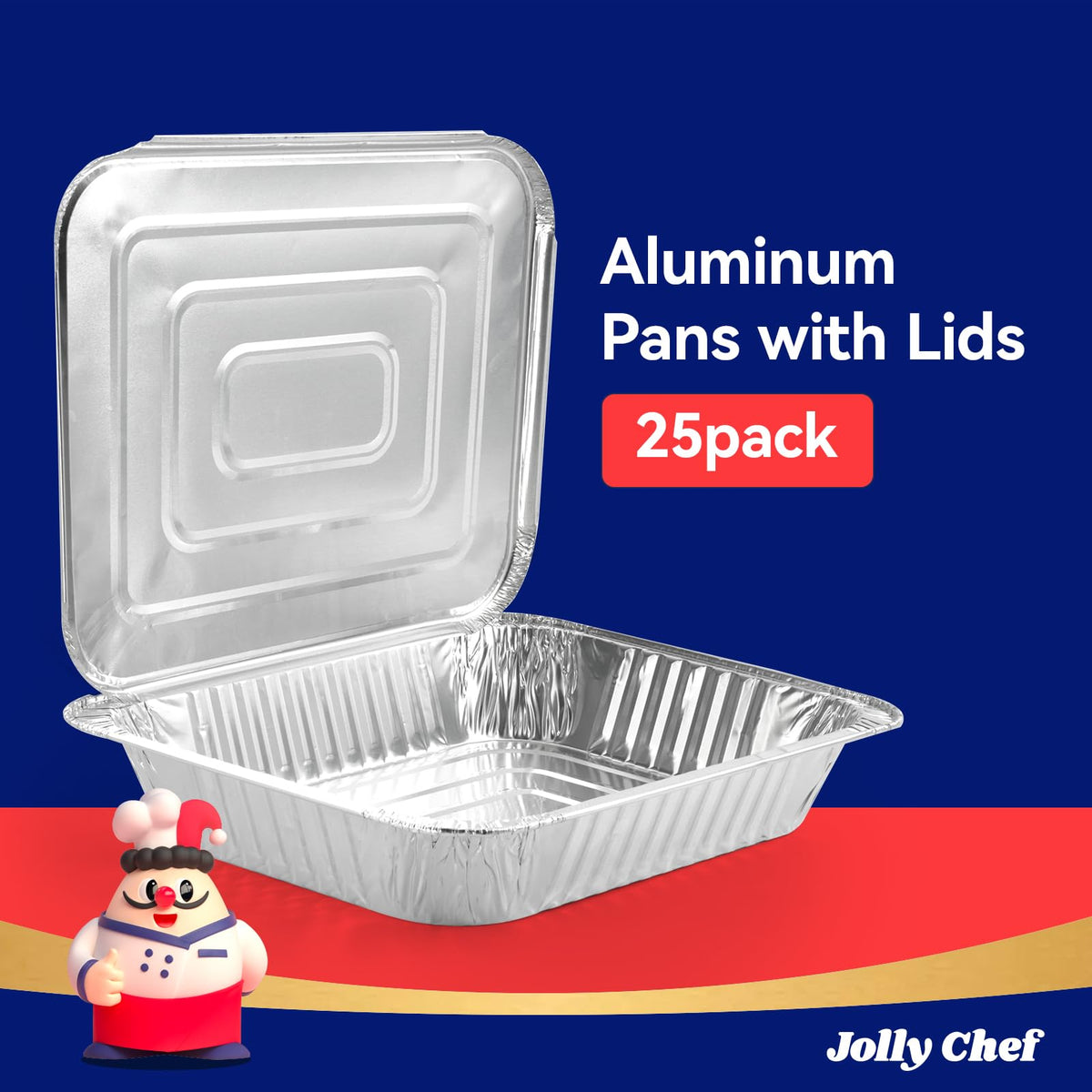 JOLLY CHEF oven-safe aluminum pan for versatile cooking tasks.