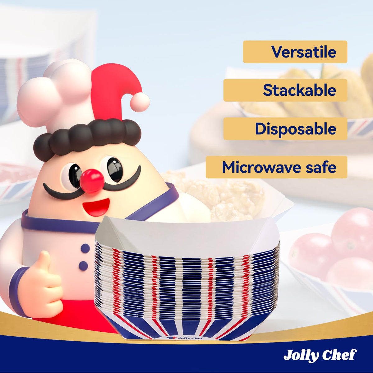 JOLLY CHEF small tray with snacks and desserts, versatile for events.