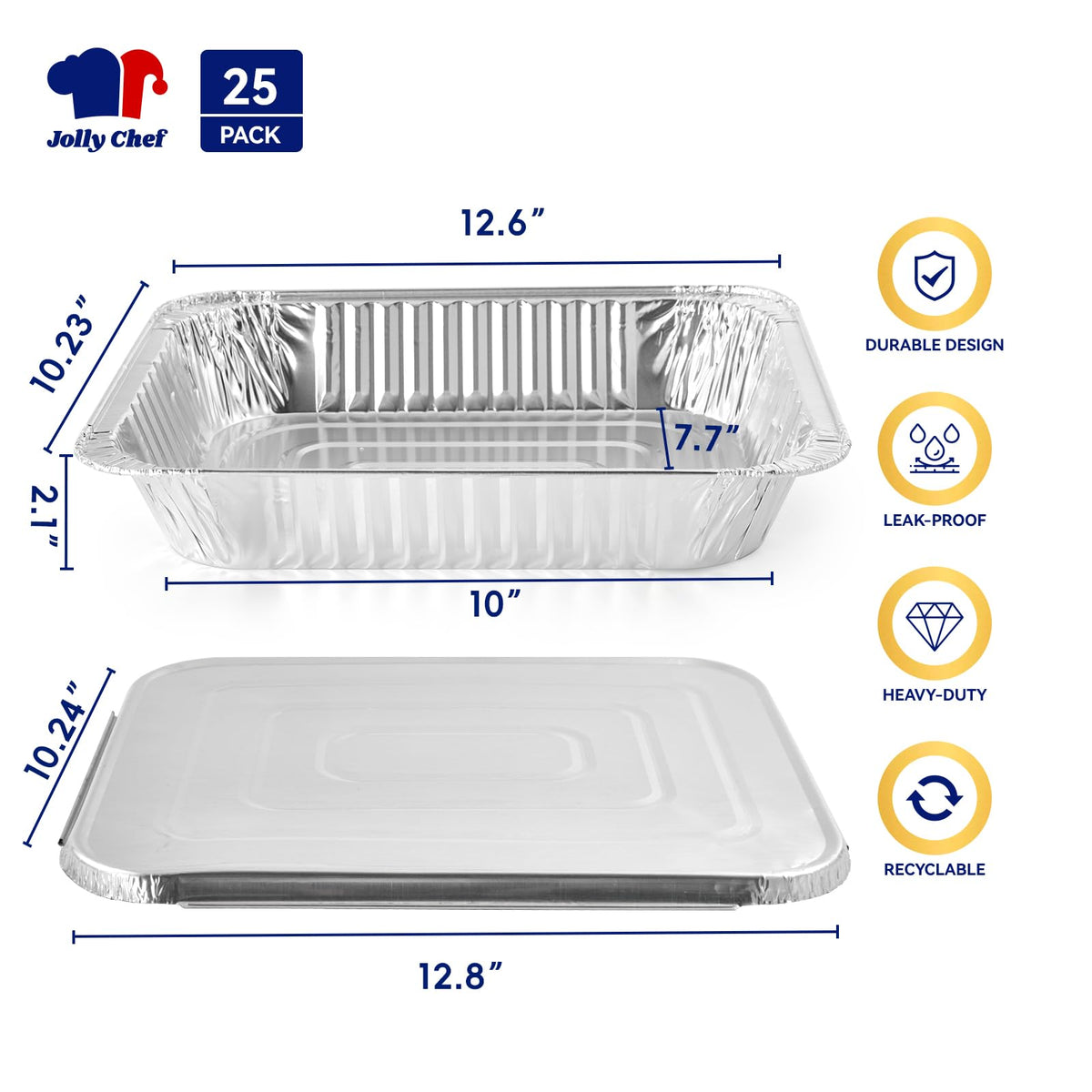 Lids and pans from JOLLY CHEF stacked for compact storage.