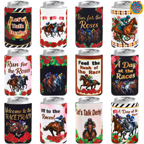 Jollylife Derby can cooler sleeves in a 25-pack for festive gatherings.