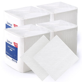 JollyPack napkins folded to 6.5x6.5 inches for quick hand wipes in busy venues