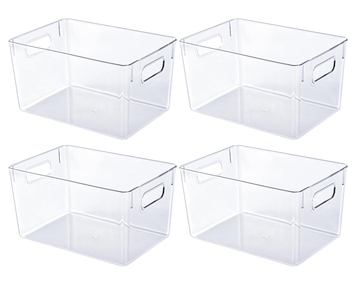 JollyPack clear storage bin with handles for easy transport.