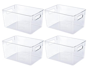 JollyPack clear storage bin with handles for easy transport.