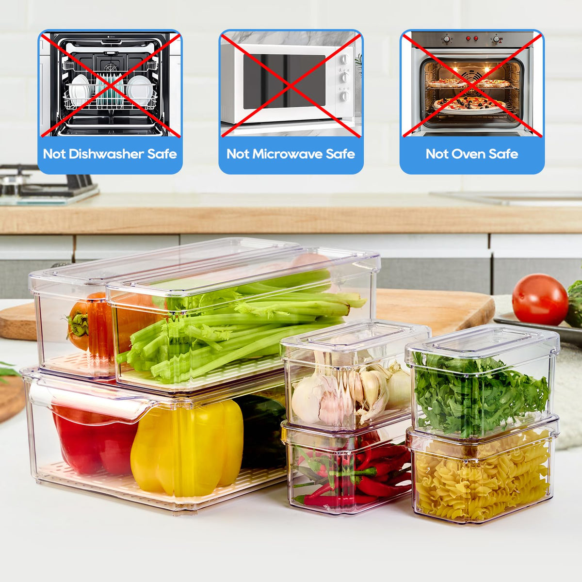 JollyPack large fridge storage bin for vegetables keeps produce organized and visible