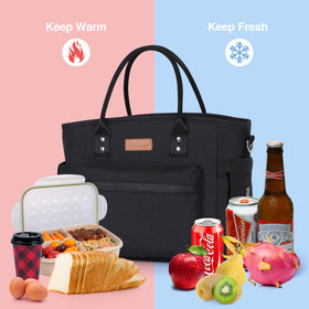 Jomddems insulated lunch bag interior foam insulation maintains temperature for hours.