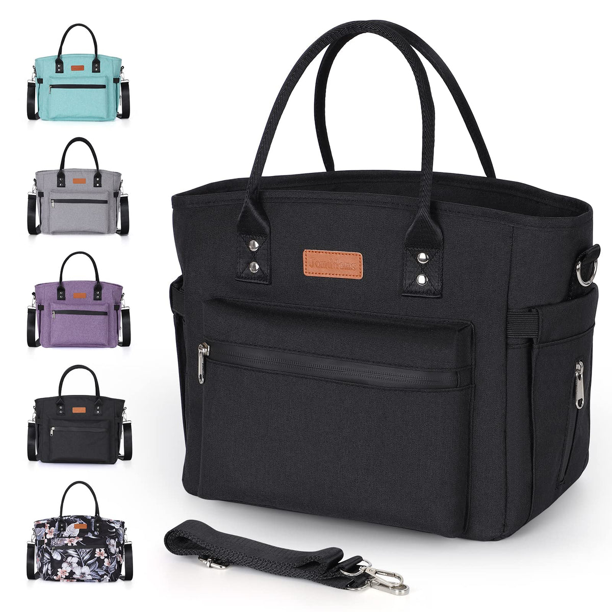 Jomddems insulated lunch bag with leakproof zipper, keeps meals secure during commutes.