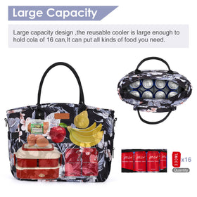 Jomddems insulated lunch bag side pocket fits a water bottle or umbrella