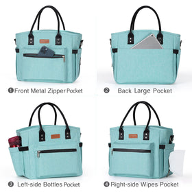 Jomddems lunch bag EVA liner insulation keeps temp and cleans easily