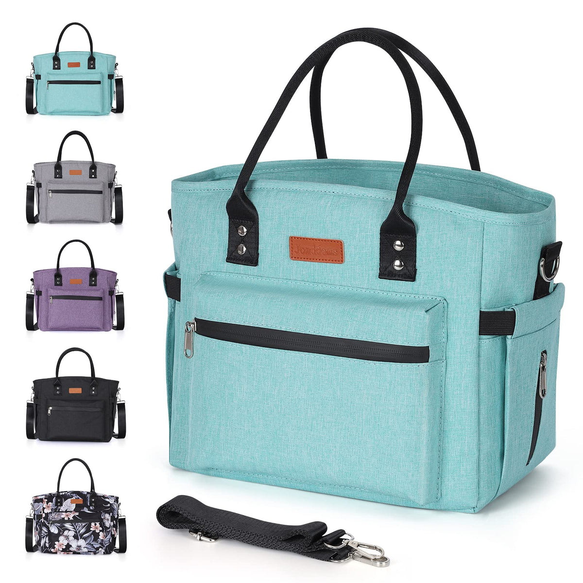 Jomddems insulated lunch bag with adjustable shoulder strap for versatile daily use
