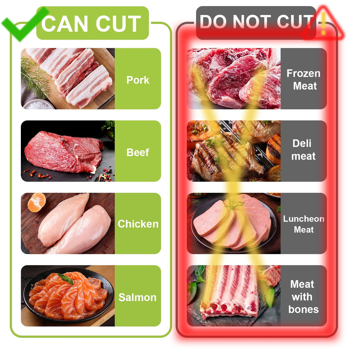 Jonscook Fresh Meat Slicer thickness dial with adjustable 2mm and 4mm for versatile slices.