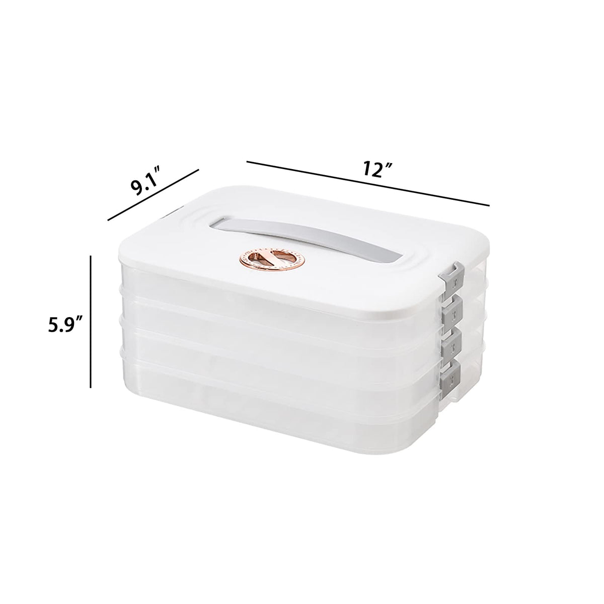 Jonvin stackable 12L food containers neatly fit in a fridge shelf
