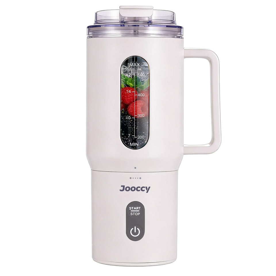 Jooccy 18oz portable blender with ice-crushing blades for smooth drinks on the go