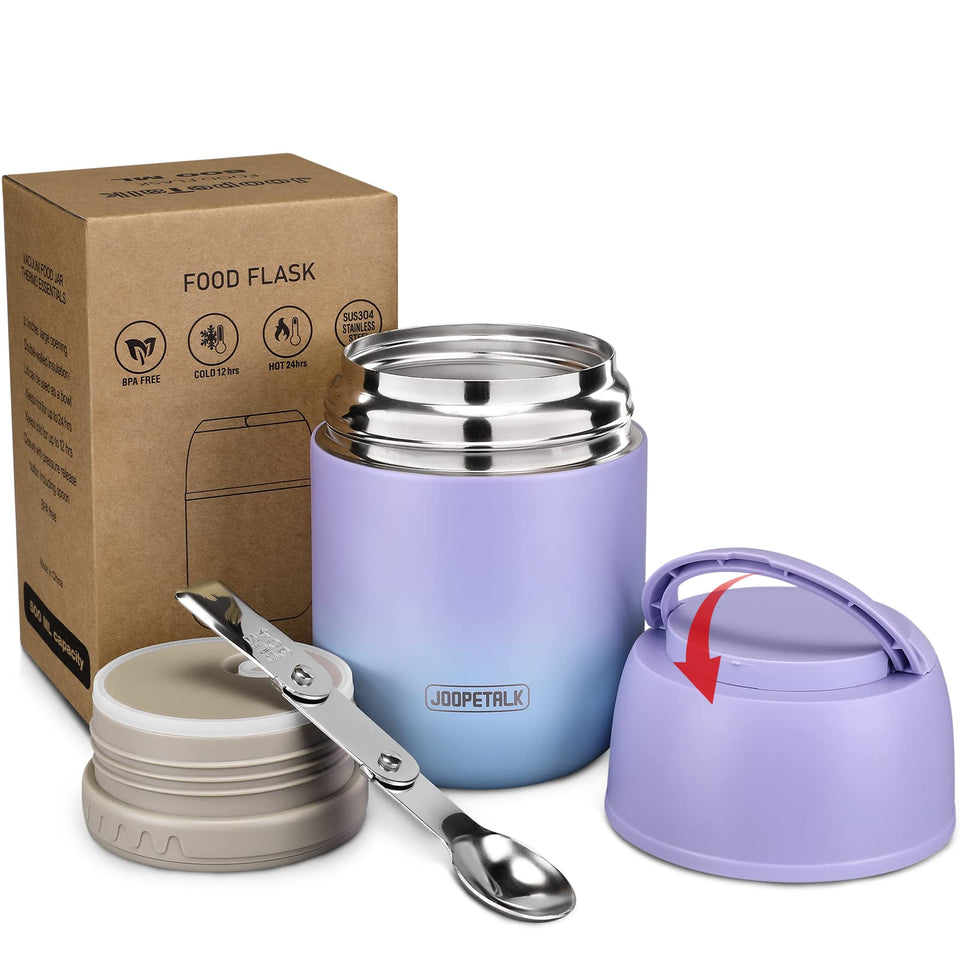 JOOPETALK 17 oz insulated lunch container with wide mouth for easy filling and cleaning