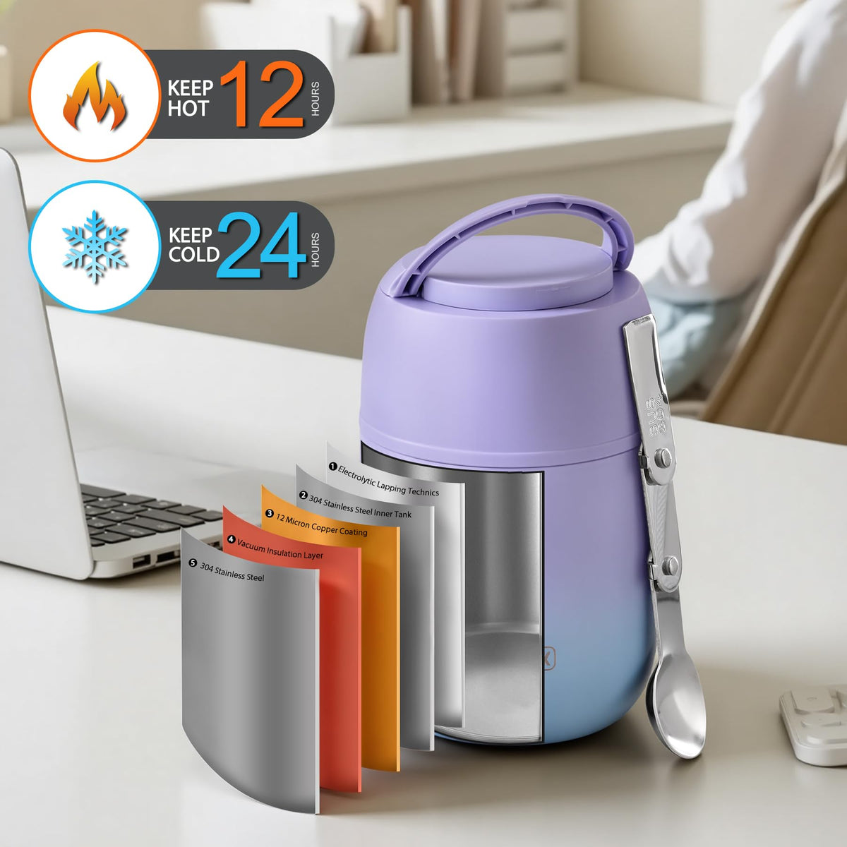 JOOPETALK folding-spoon lid for eating without extra utensils