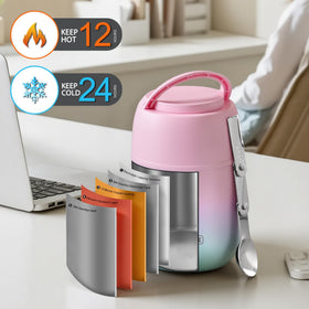 JOOPETALK inner lid with foldable spoon for on-the-go dining.