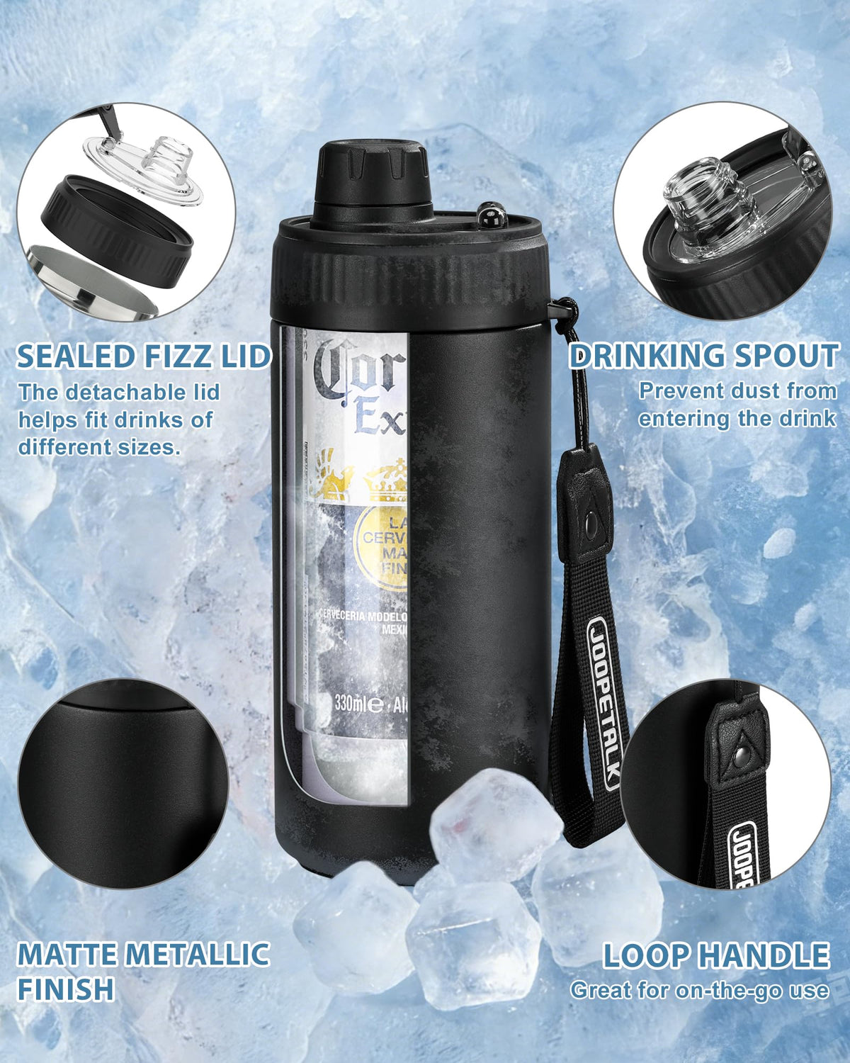 JOOPETALK leakproof seal ensures no spills during travel and daily use