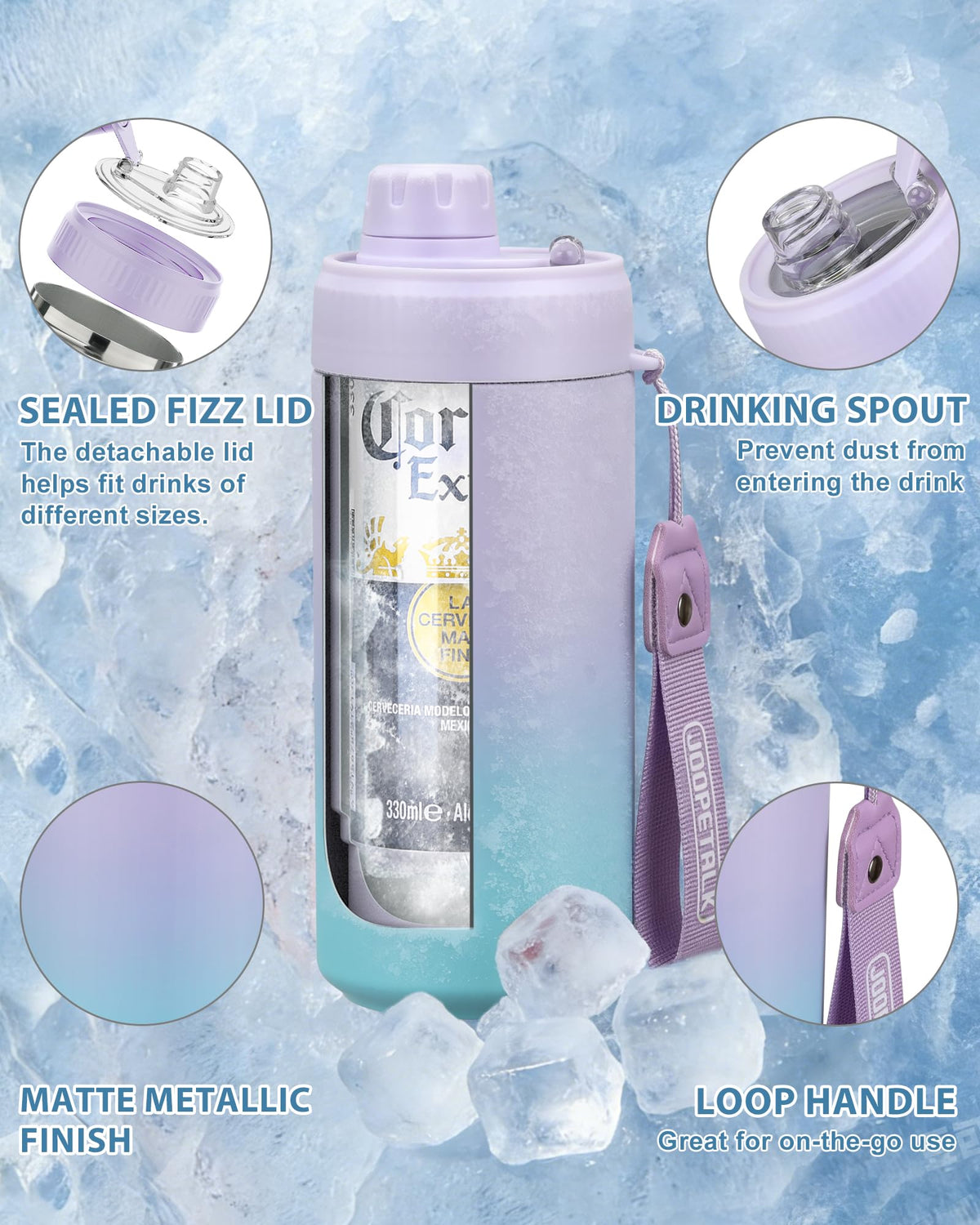 Double-walled JOOPETALK stainless steel with copper layer for icy-cold drinks