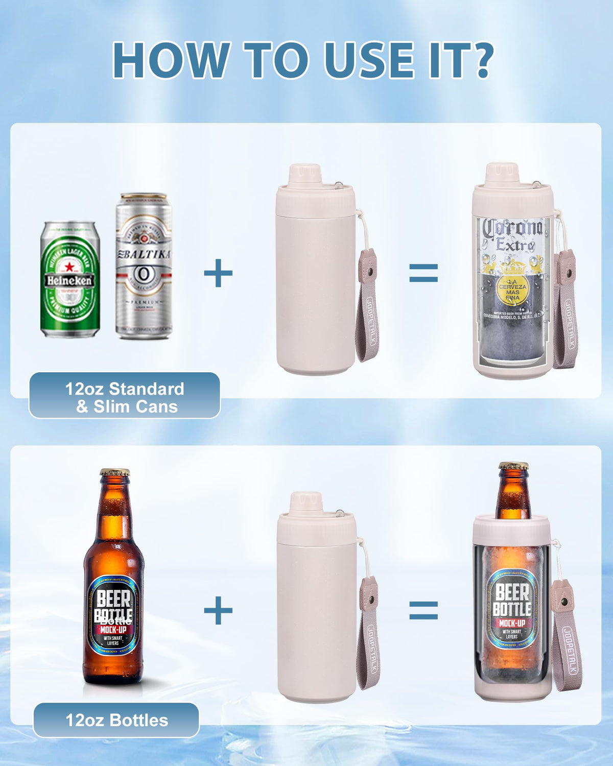 JOOPETALK universal can cooler supports slim cans for streamlined packing