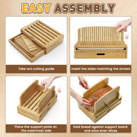 Joothlin adjustable-width guide ensures even bread slices.