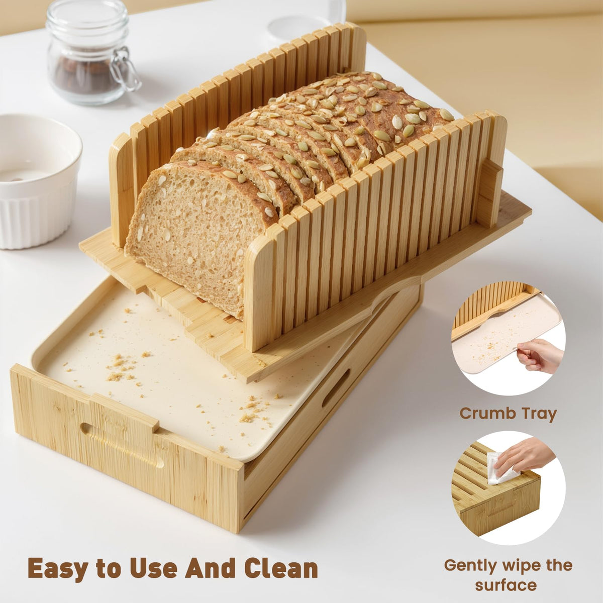 Joothlin slicer includes a drawer and tray for organized storage.