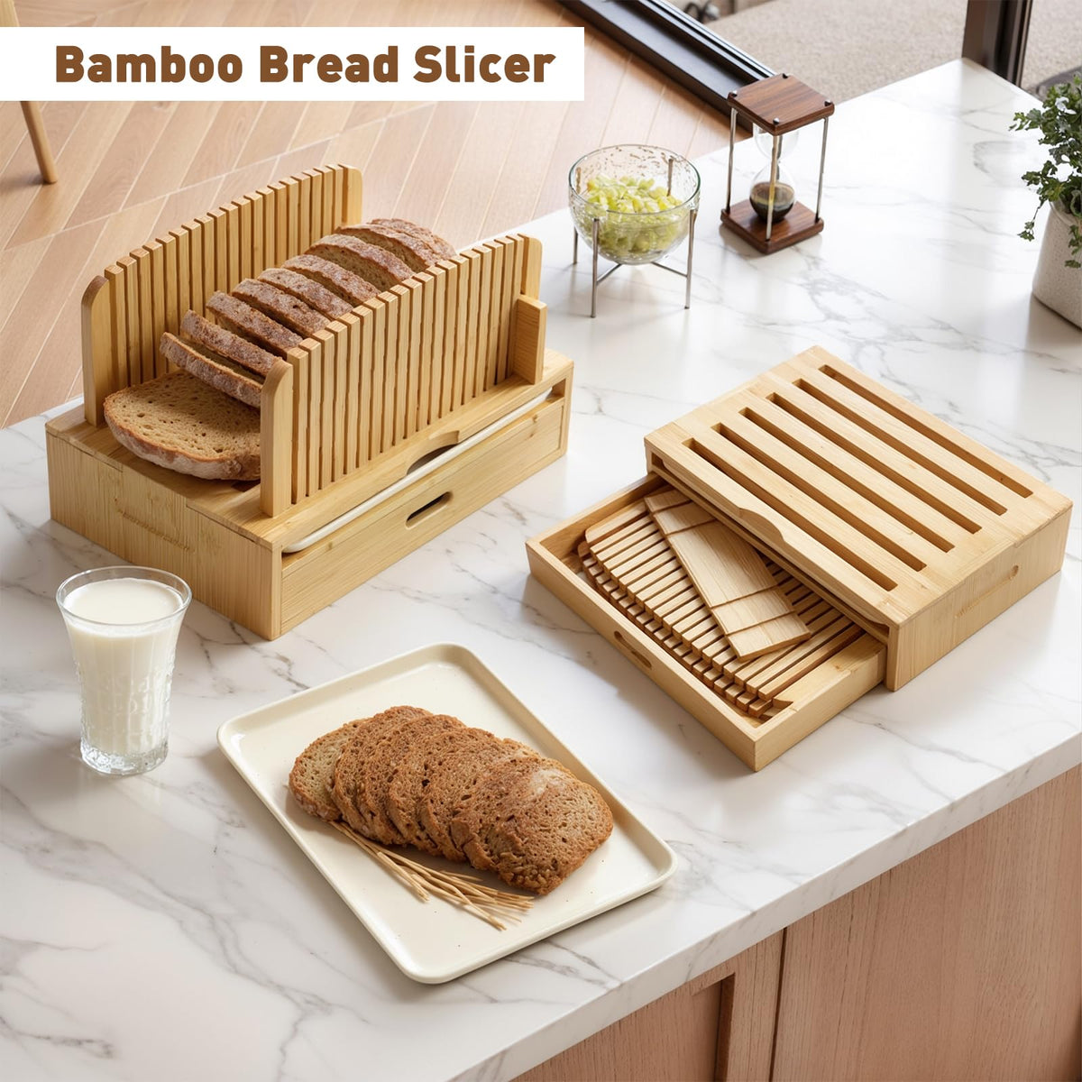 Joothlin 3-in-1 bread slicer cleans easily with a quick wipe.