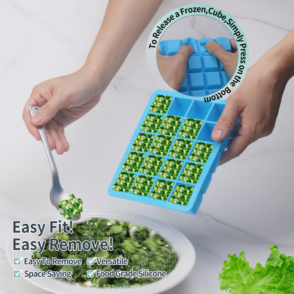 Jootic silicone freezer mold preserves vegetable purées in convenient servings