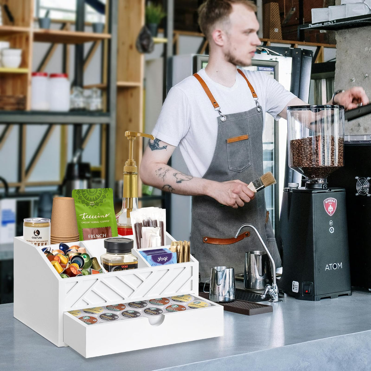 Jorkol anti-slip mats for coffee bar prevent moisture and water erosion.