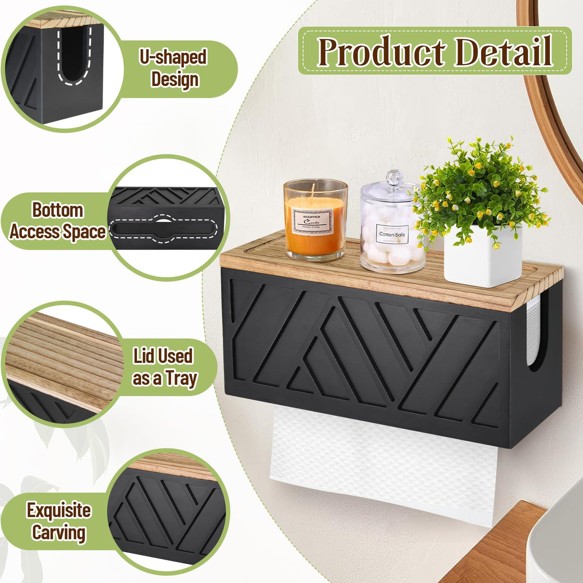 Jorkol multifunction paper towel dispenser doubles as accessory tray.