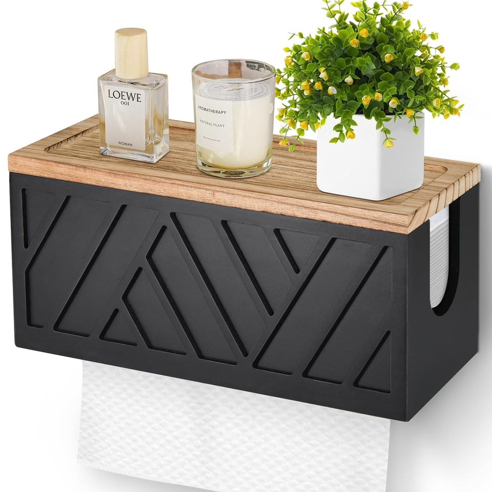 Jorkol paper towel dispenser wall mount with lid for tidy kitchen and bath areas.
