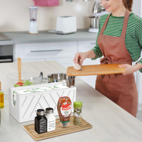 Jorkol wood dispenser highlighting bottom ramp for easy towel pull.