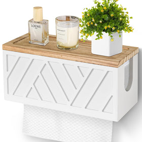 Jorkol wall-mounted wood towel dispenser with lid for tidy kitchen storage.