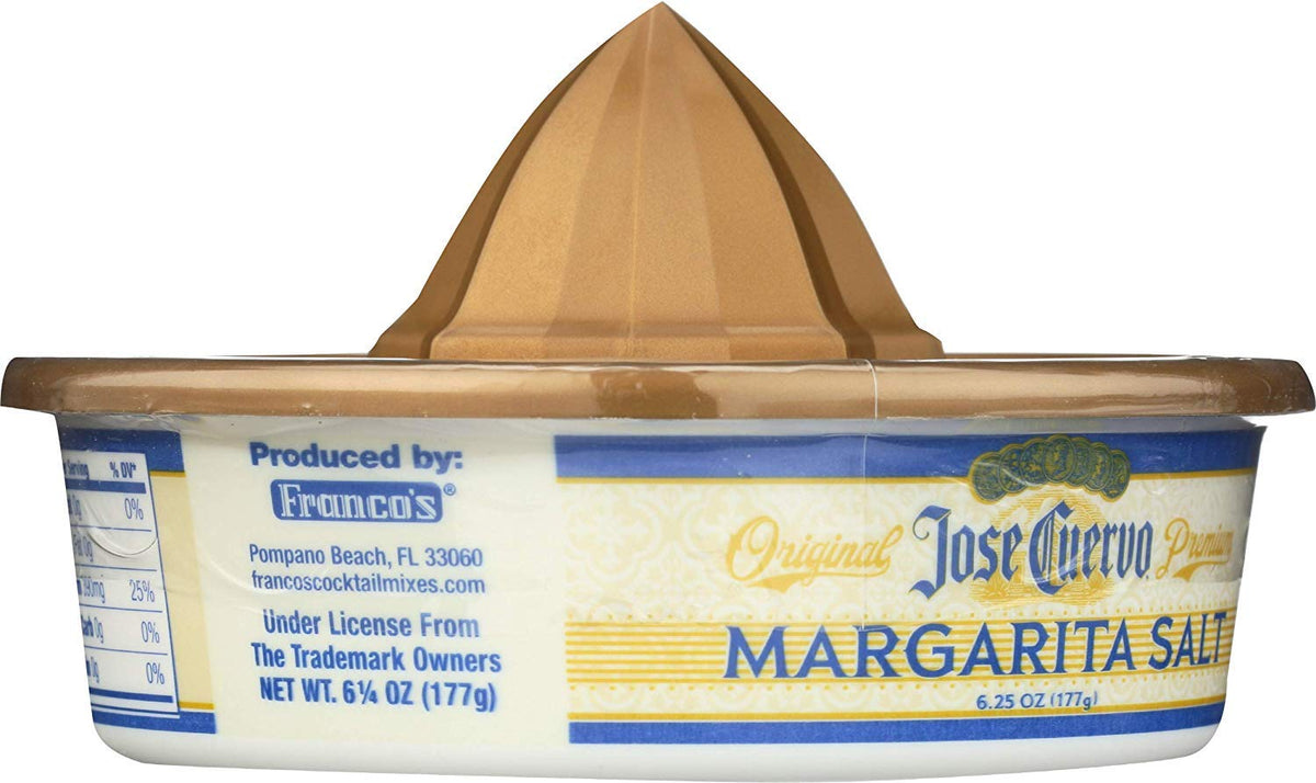 Jose Cuervo Margarita Salt on a rimmed glass enhances presentation.