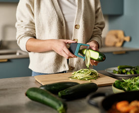 Joseph Joseph Duo Easy-Grip Peeler provides comfortable peeling with ergonomic handle