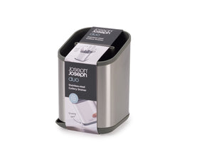 Joseph Joseph Duo integrated-spout drainer simplifies drainage after washing.