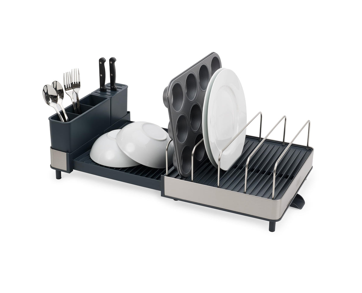 Joseph Joseph Extend Max Steel rack extended to fit large cookware and bakeware.