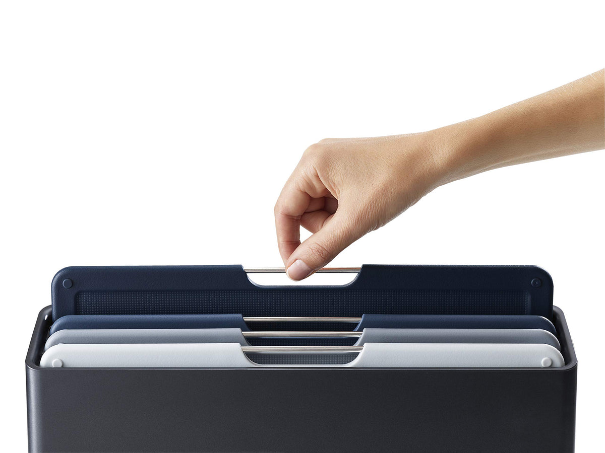 Joseph Joseph Folio boards with non-slip feet stay steady on counters.