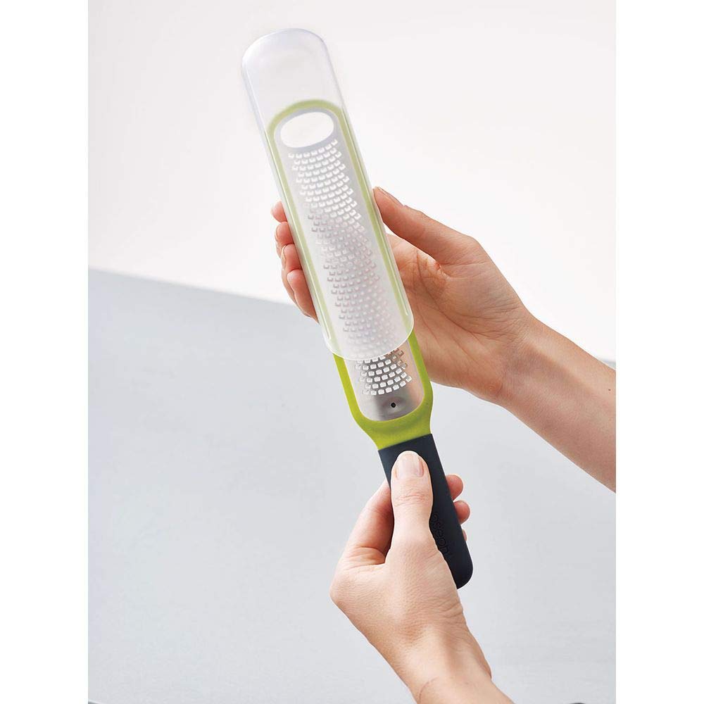 Joseph Joseph Handi-Zest zester blade wiper closeup shows easy zest cleanup